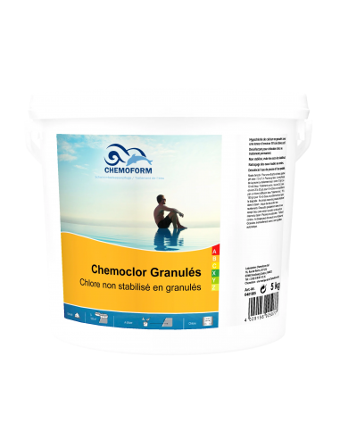 Chlore non stabilisé granulés seau de 5 kg - CHEMOFORM