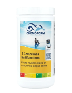 Chlore lent multi-fonctions comprimés de 20 gr boite de 1kg