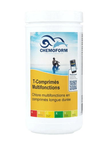 Chlore lent multi-fonctions comprimés de 20 gr boite de 1kg