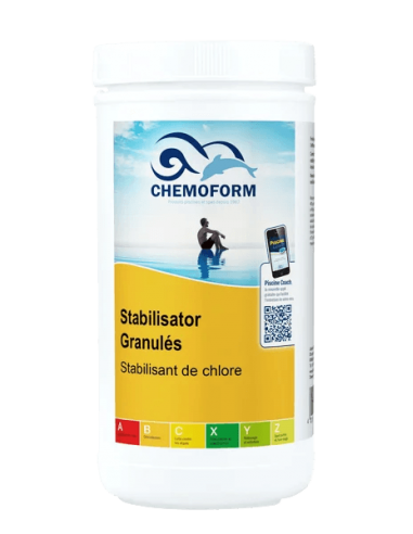 Stabilisant de chlore granulés boîte de 1 kg - CHEMOFORM