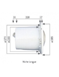 Projecteur liner LED gris clair niche longue VITALIA 2